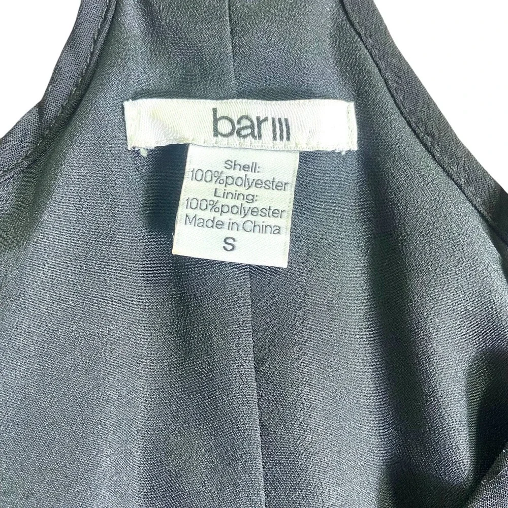 Bar III Women Black Pink Ombre Razor Back Pleated Maxi Sheer Lined Dress Size S